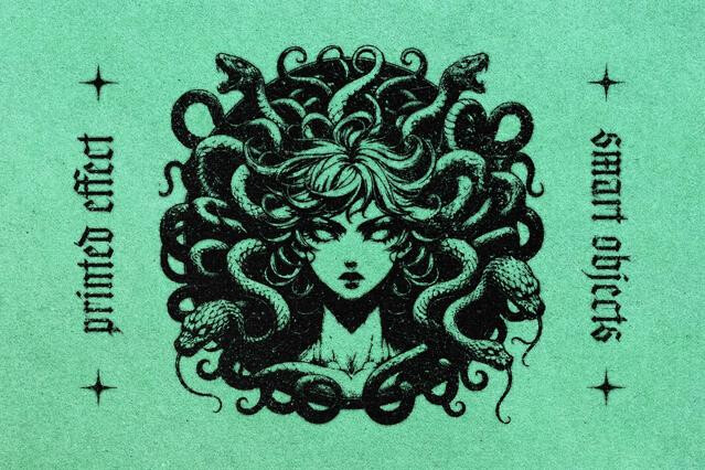 Green Grunge Paper Print Effect