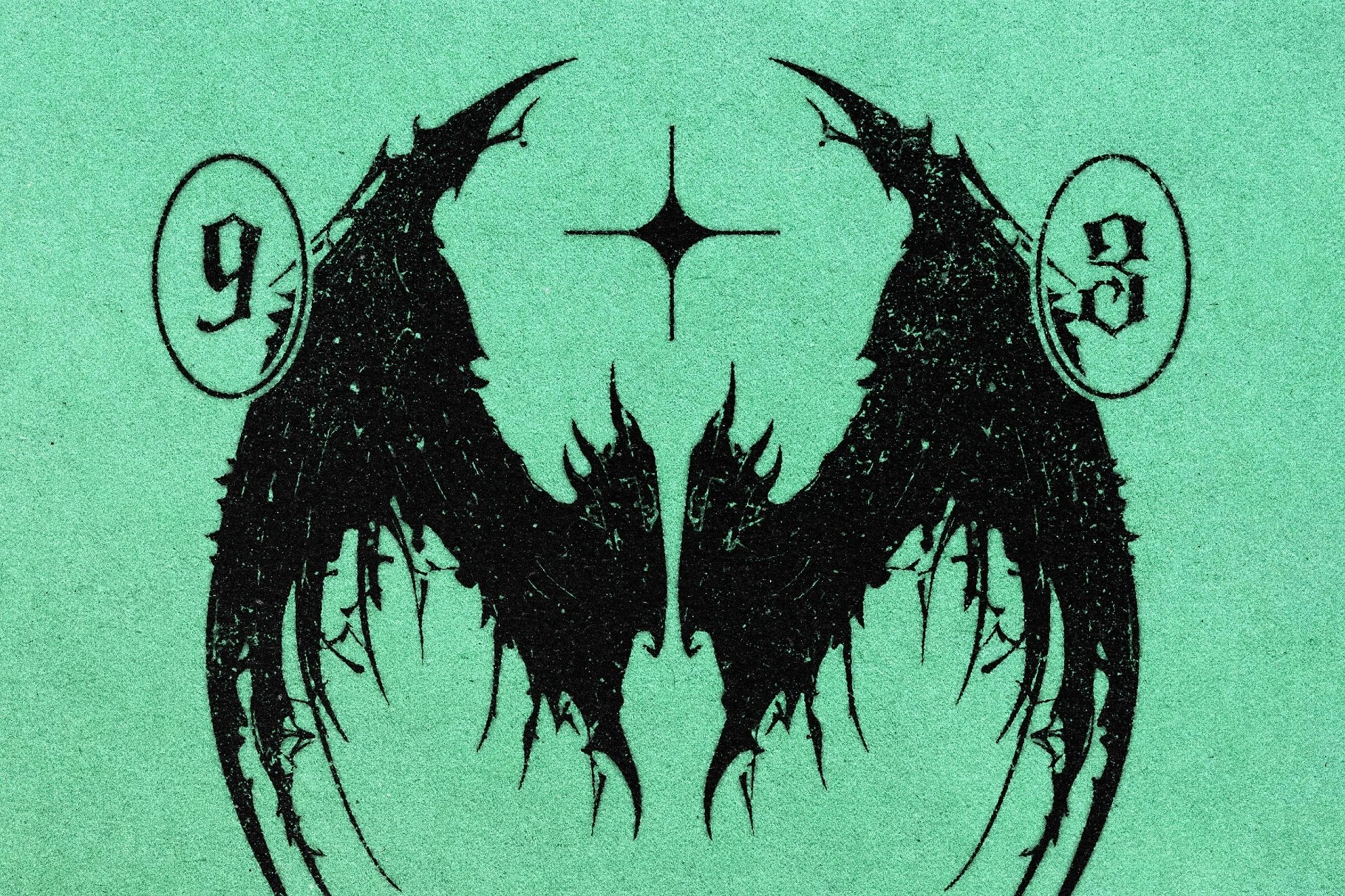 Green Grunge Paper Print Effect