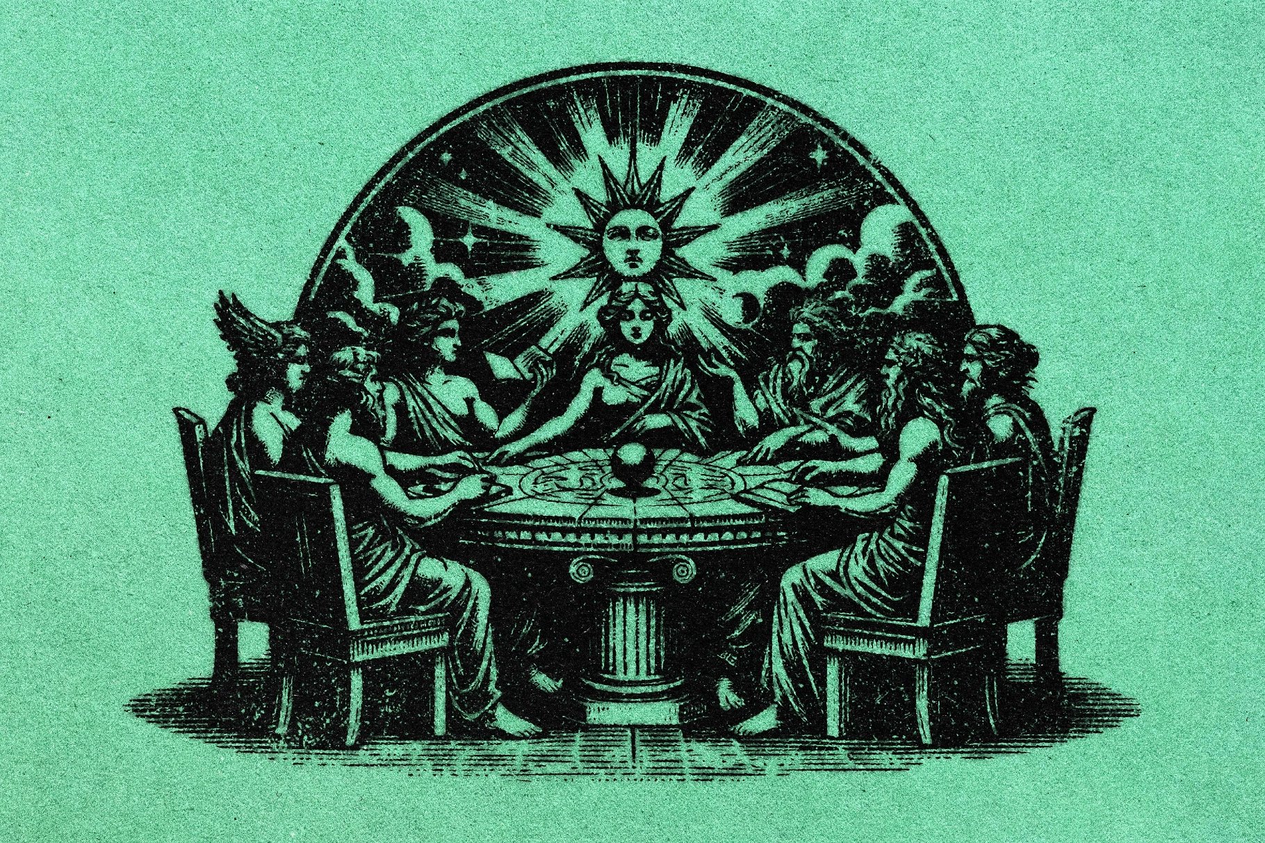 Green Grunge Paper Print Effect