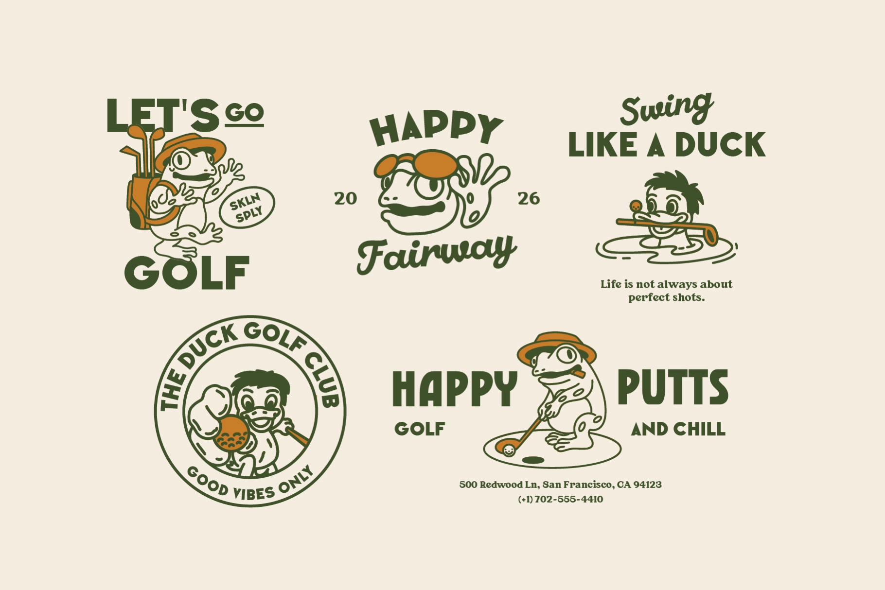 Golf Mascot Illustration Pack