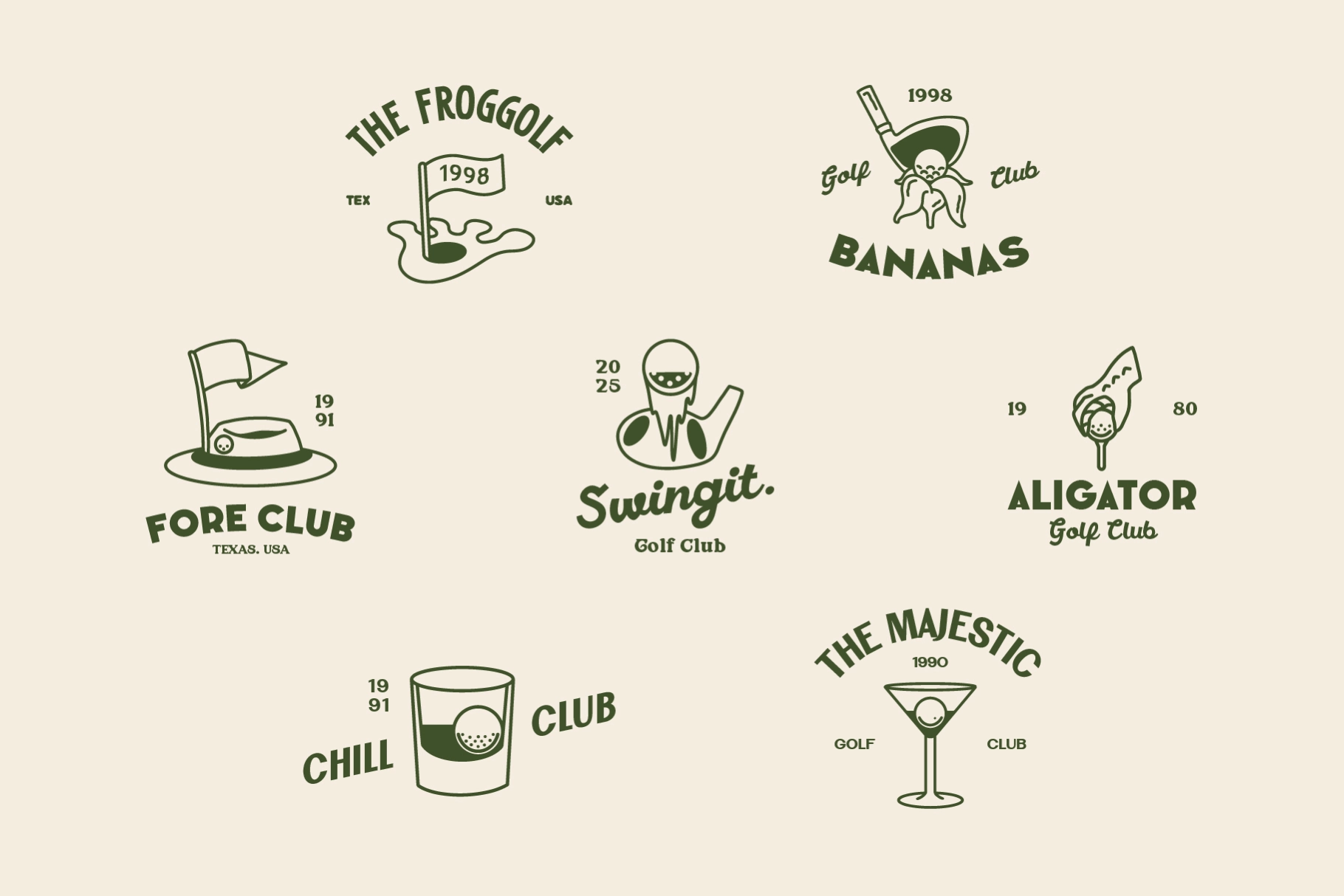 Golf Mascot Illustration Pack