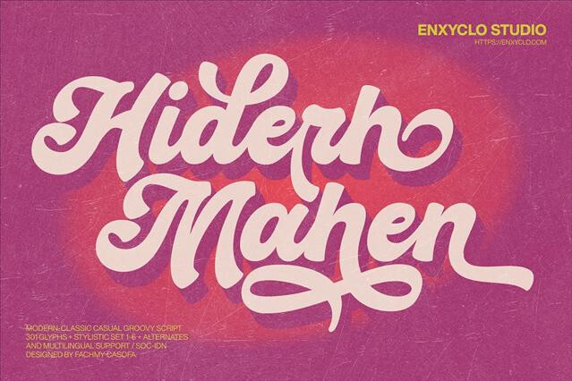 Hiderh Mahen - Groovy Script Font