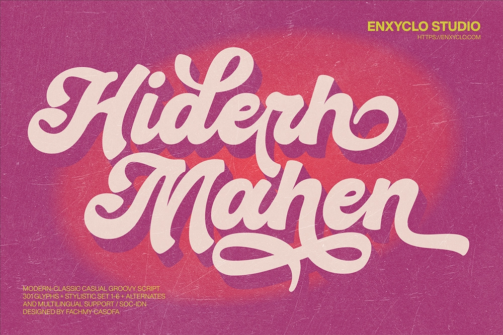 Hiderh Mahen - Groovy Script Font