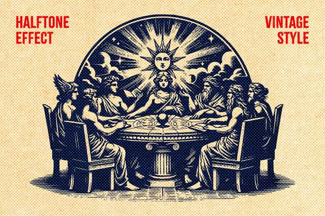 Vintage Halftone Print Effect