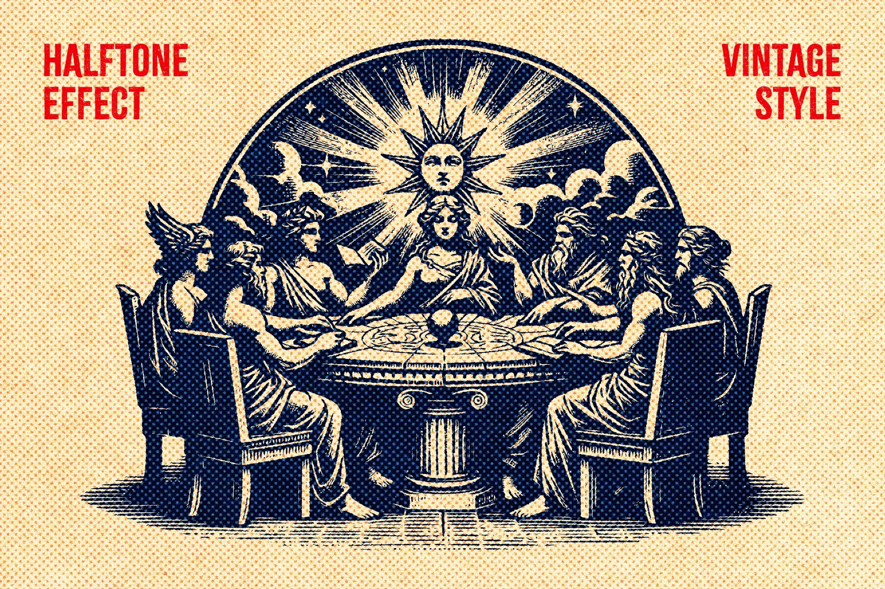 Vintage Halftone Print Effect