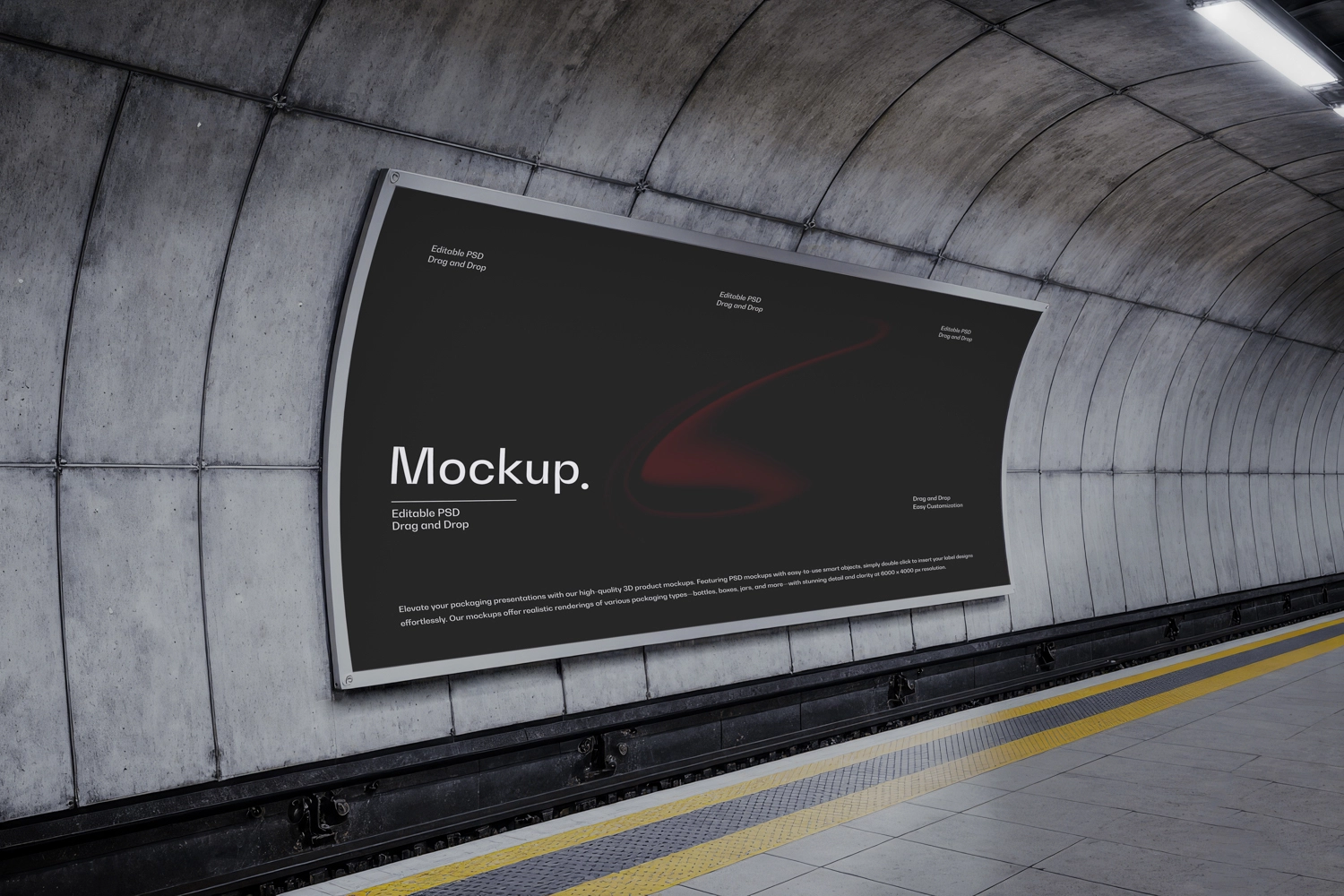 Subway Station Billboard Mockup