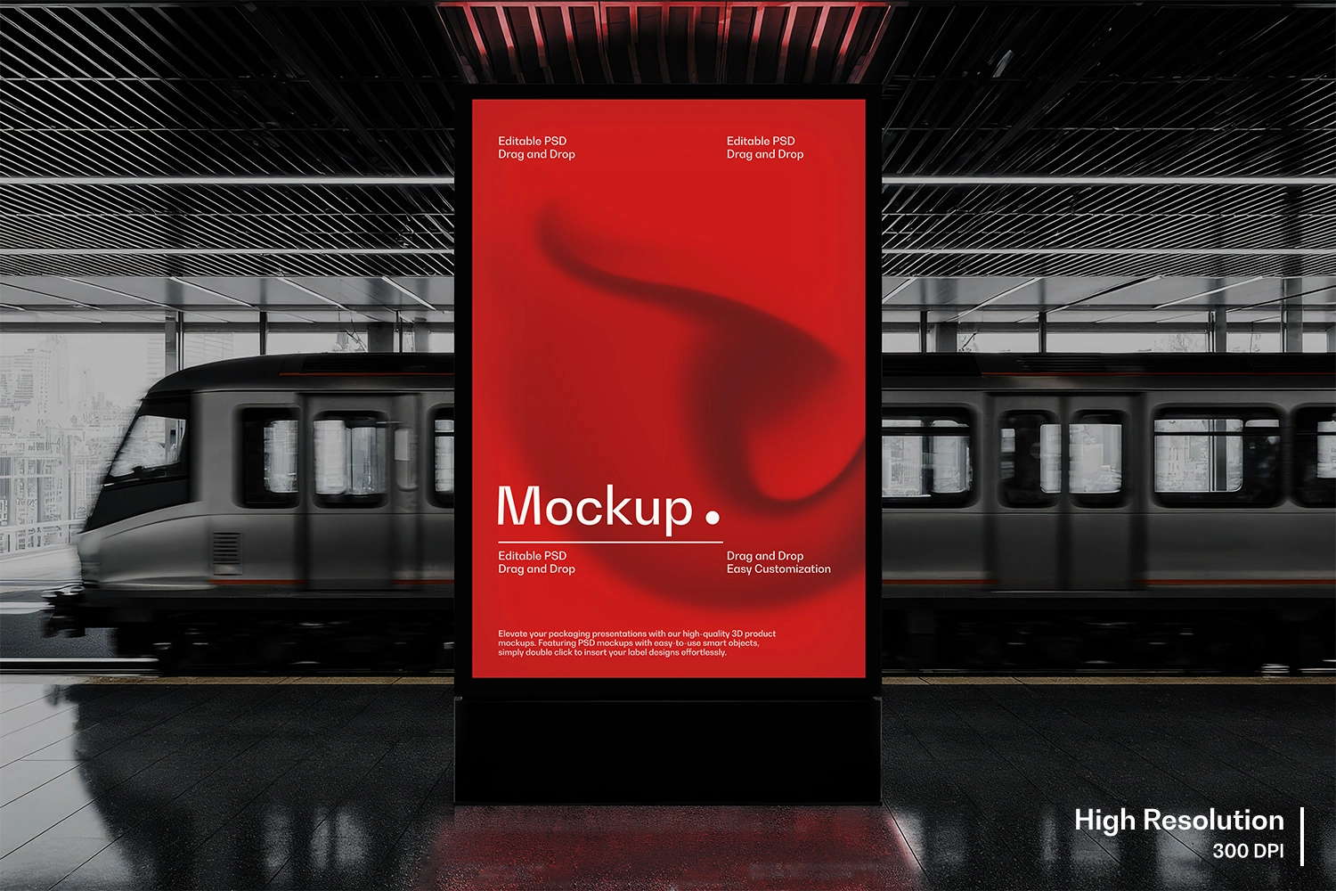Subway Station Billboard Mockup