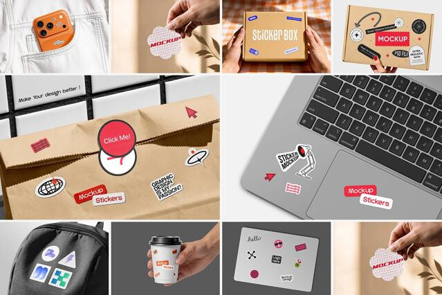 Product Sticker Mockups Pack