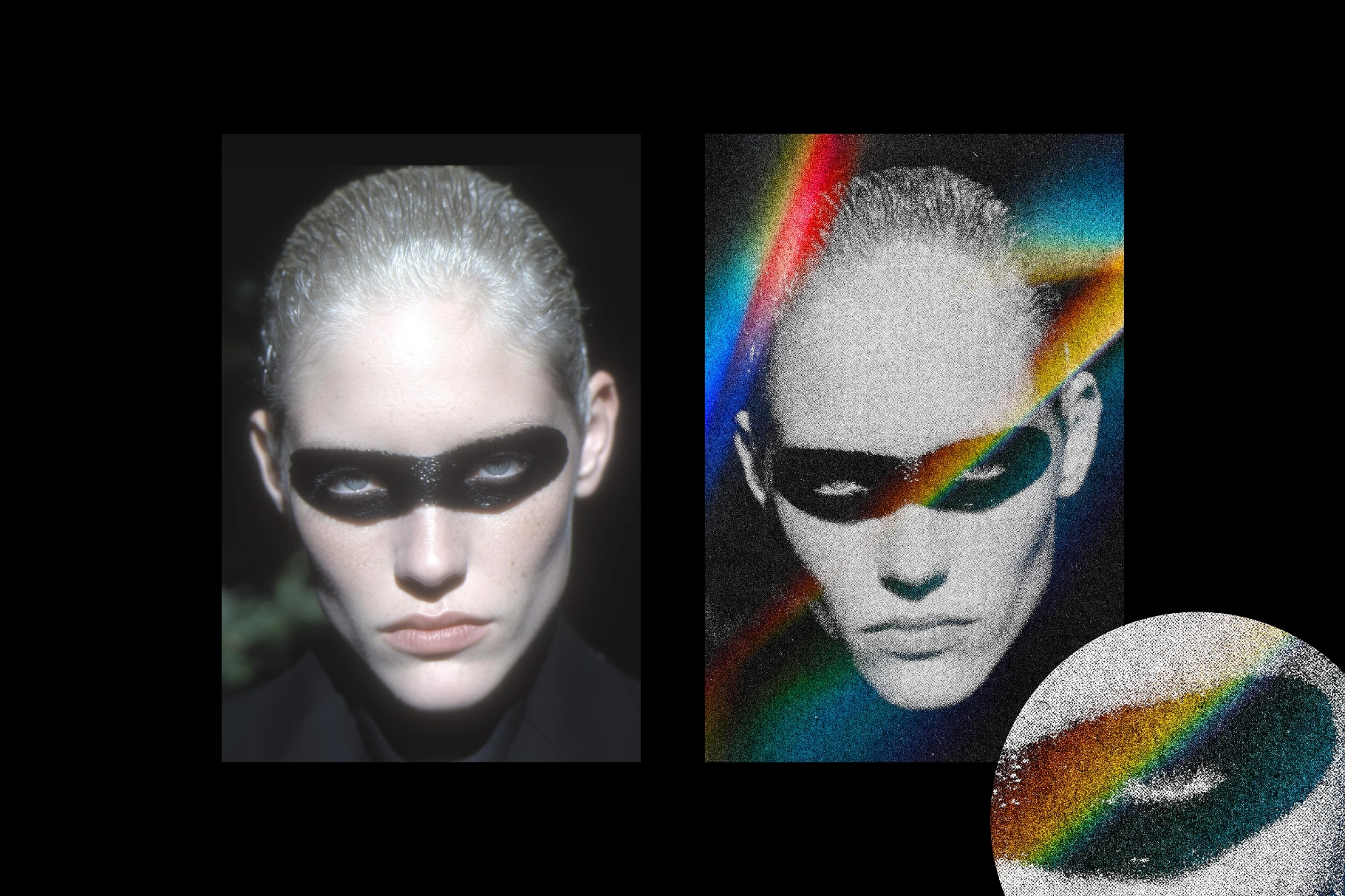 B&W Noise Photo Card Effect