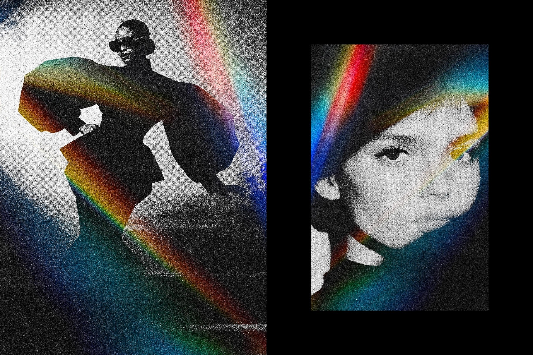 B&W Noise Photo Card Effect