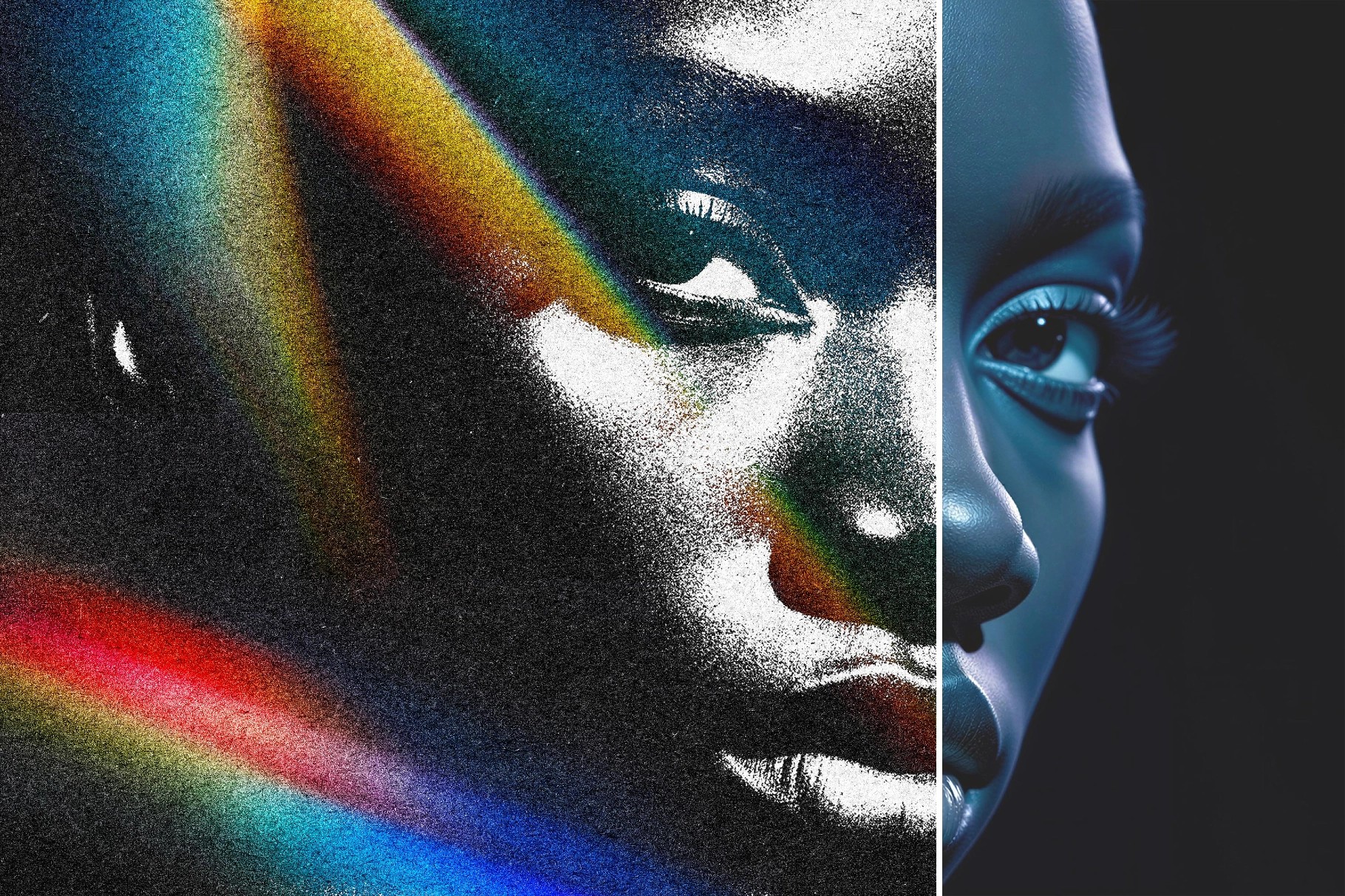 B&W Noise Photo Card Effect