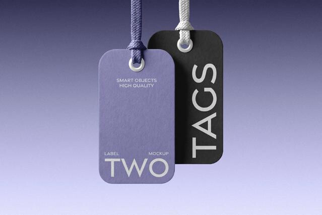 Clothing Tag Mockup with Rope String