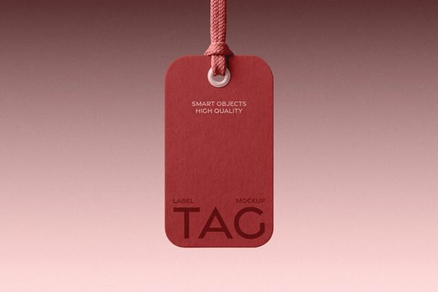 Rounded Clothing Tag Mockup