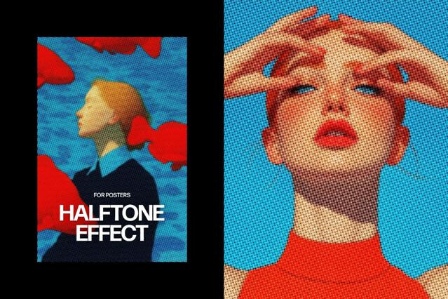 Halftone Poster Photo Effect