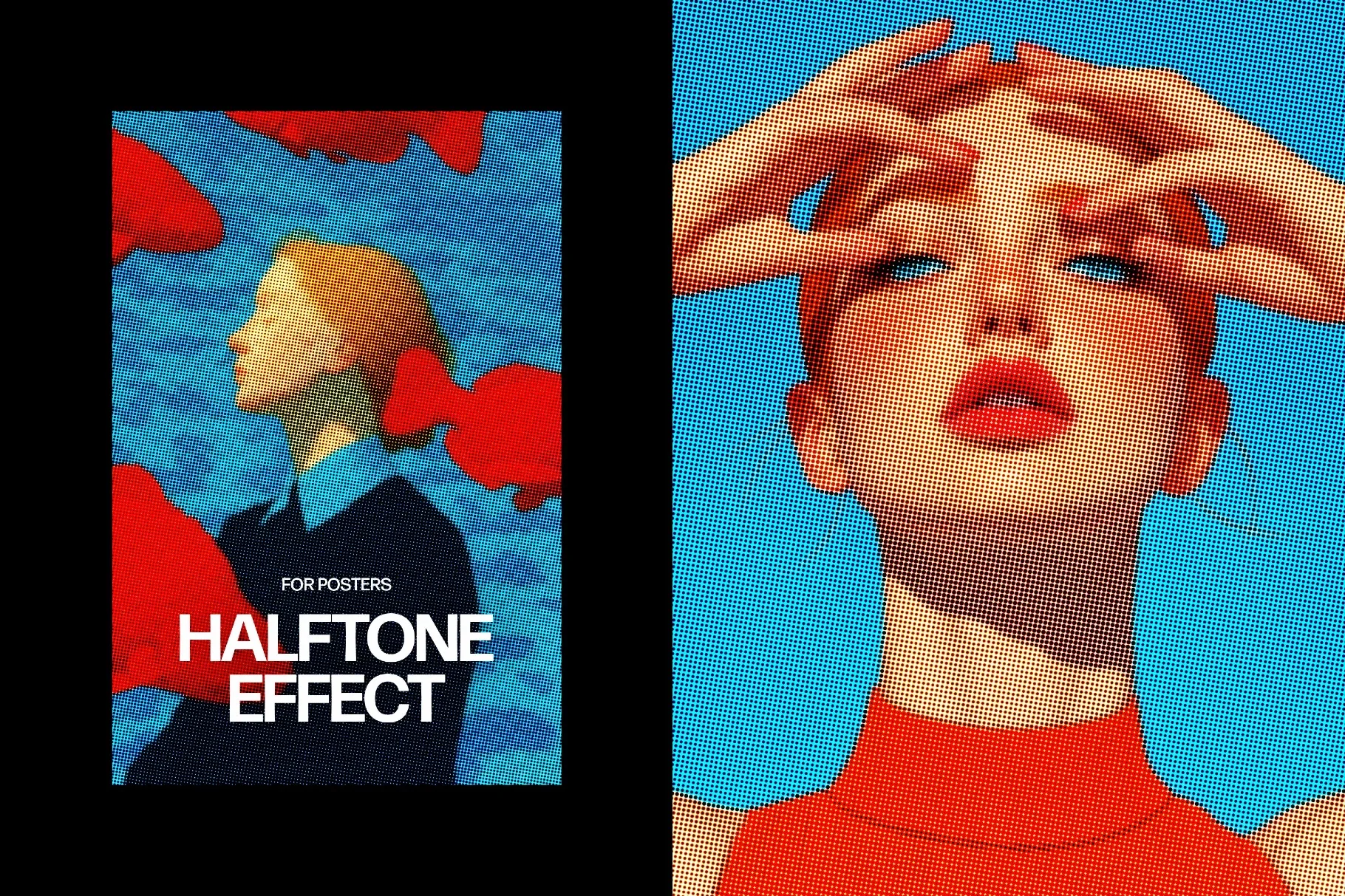 Halftone Poster Photo Effect