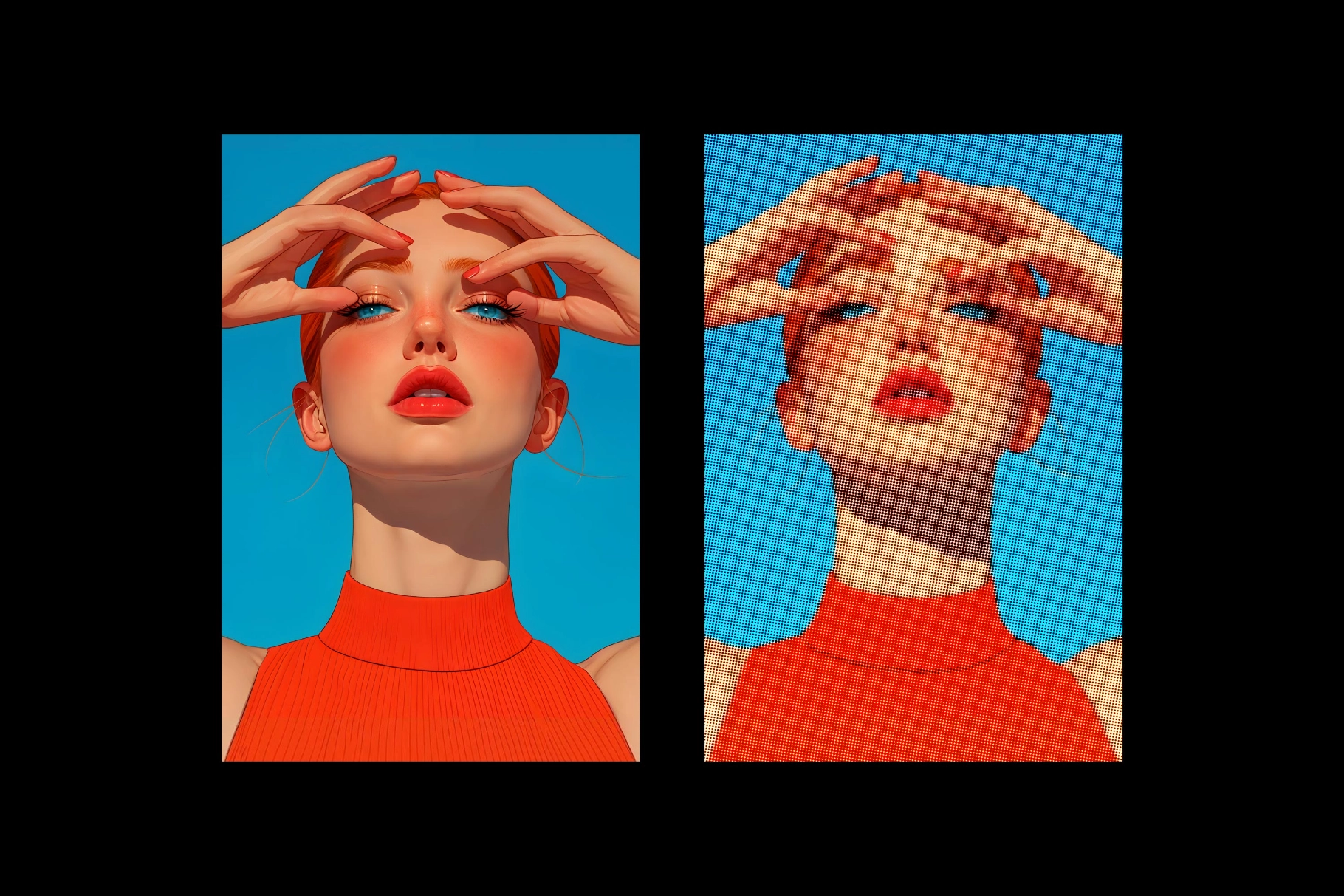 Halftone Poster Photo Effect