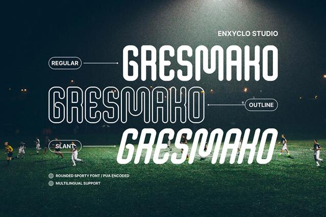 Gresmako - Rounded Sport Display Font