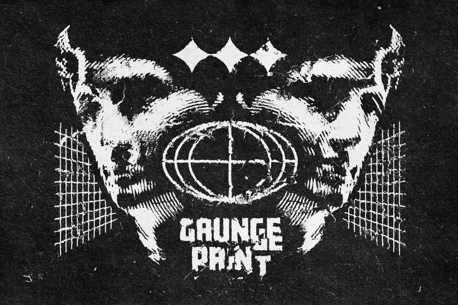 Grunge Print Distortion Logo Effect