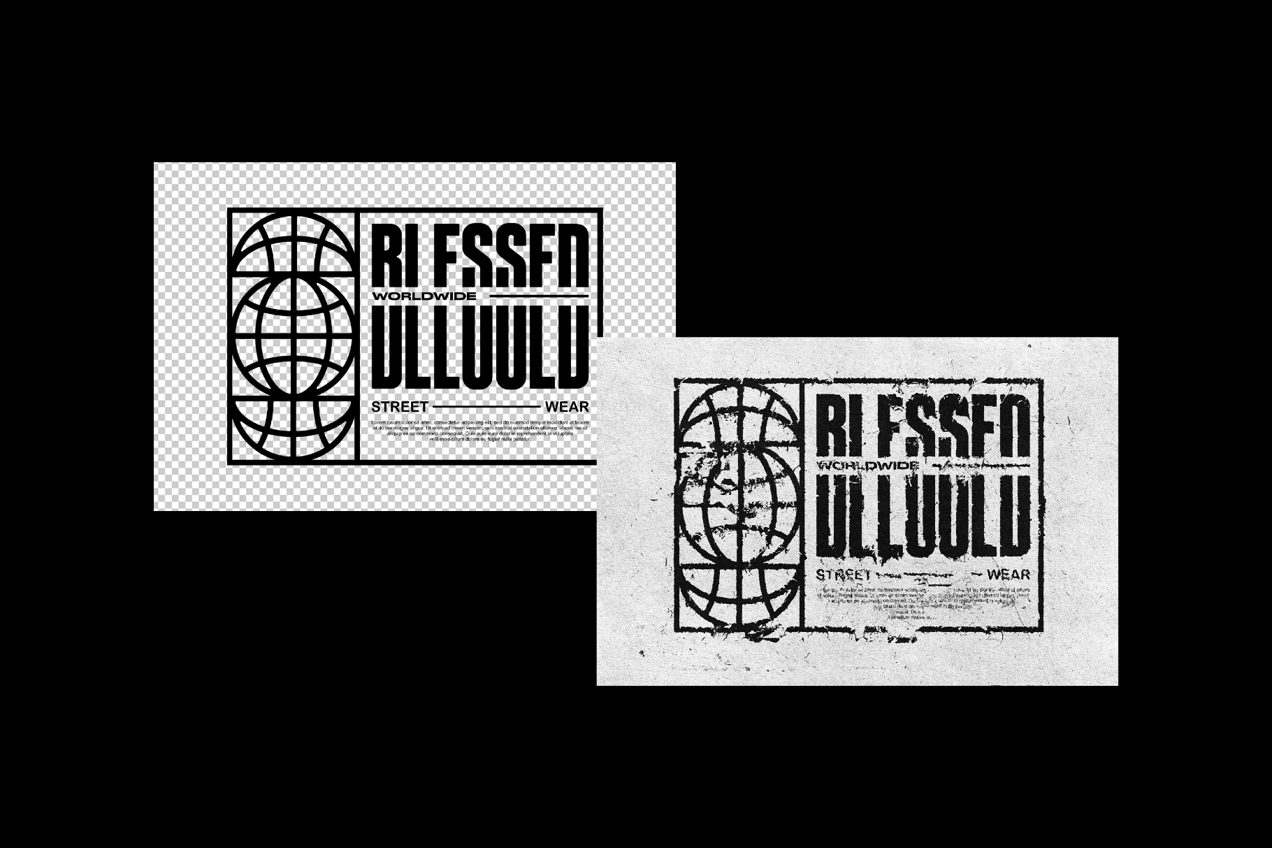 Grunge Print Distortion Logo Effect