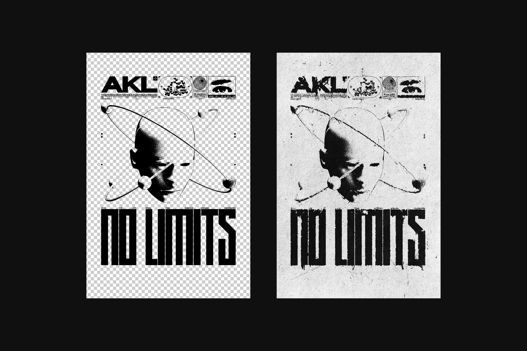 Grunge Print Distortion Logo Effect