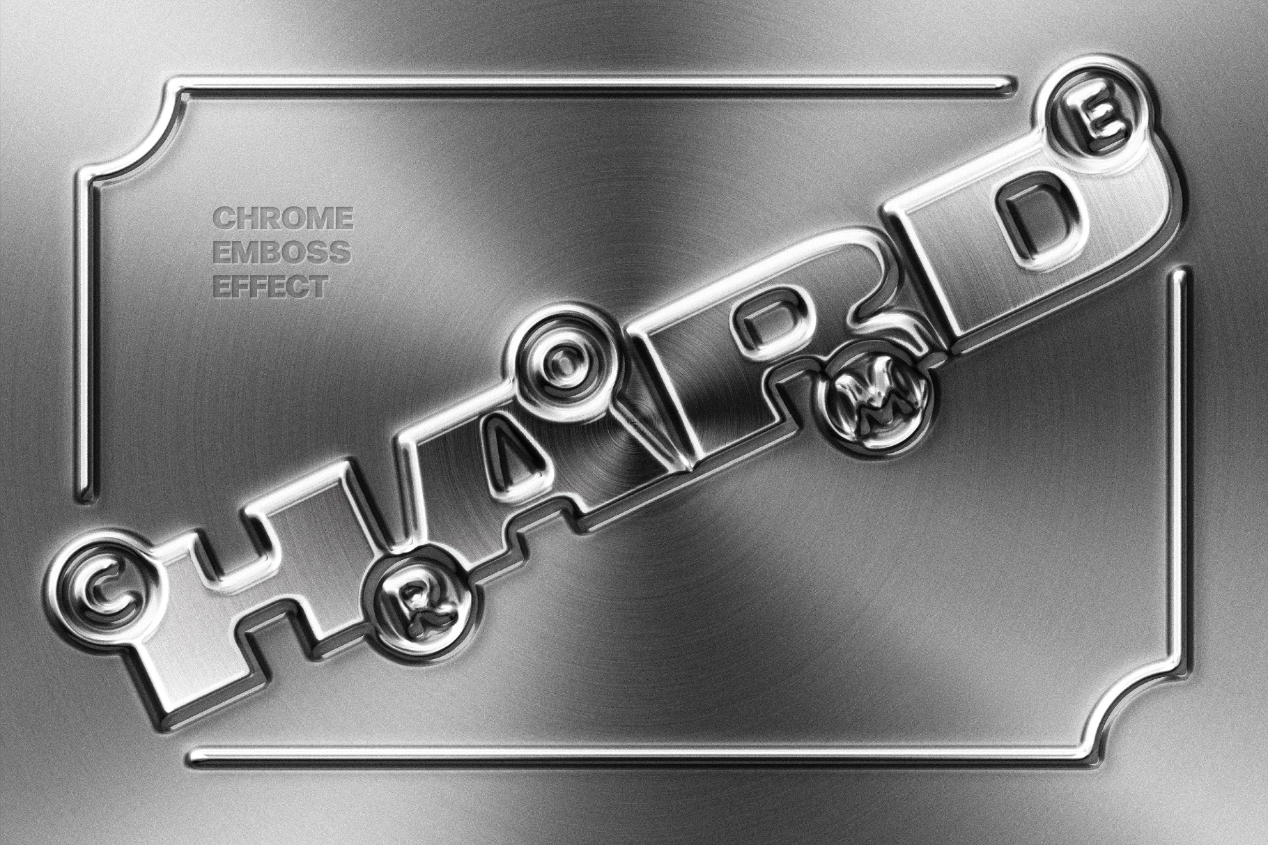 Hard Chrome Emboss Logo Effect