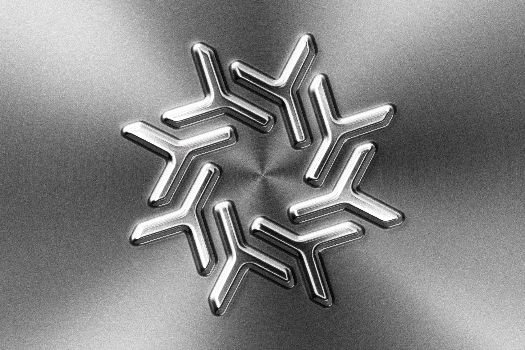 Hard Chrome Emboss Logo Effect