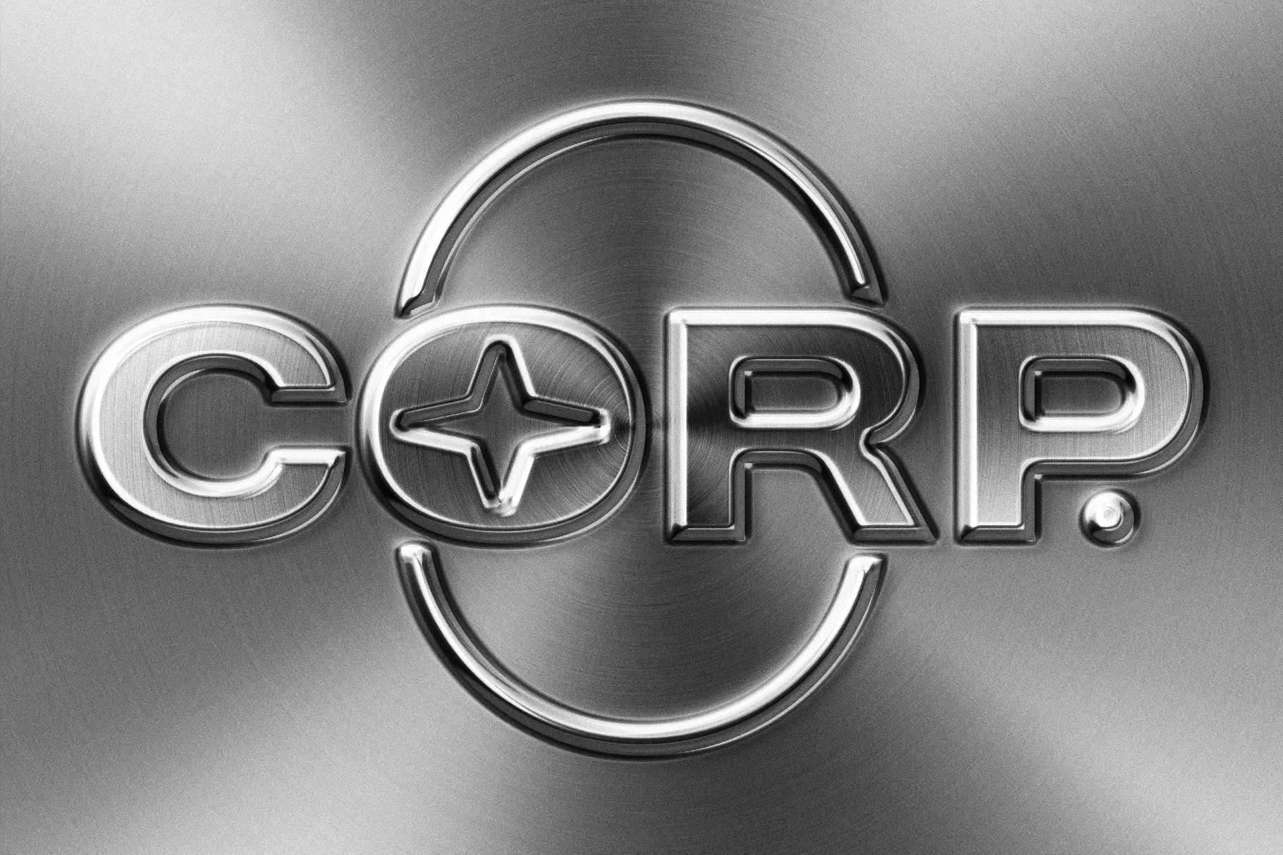 Hard Chrome Emboss Logo Effect