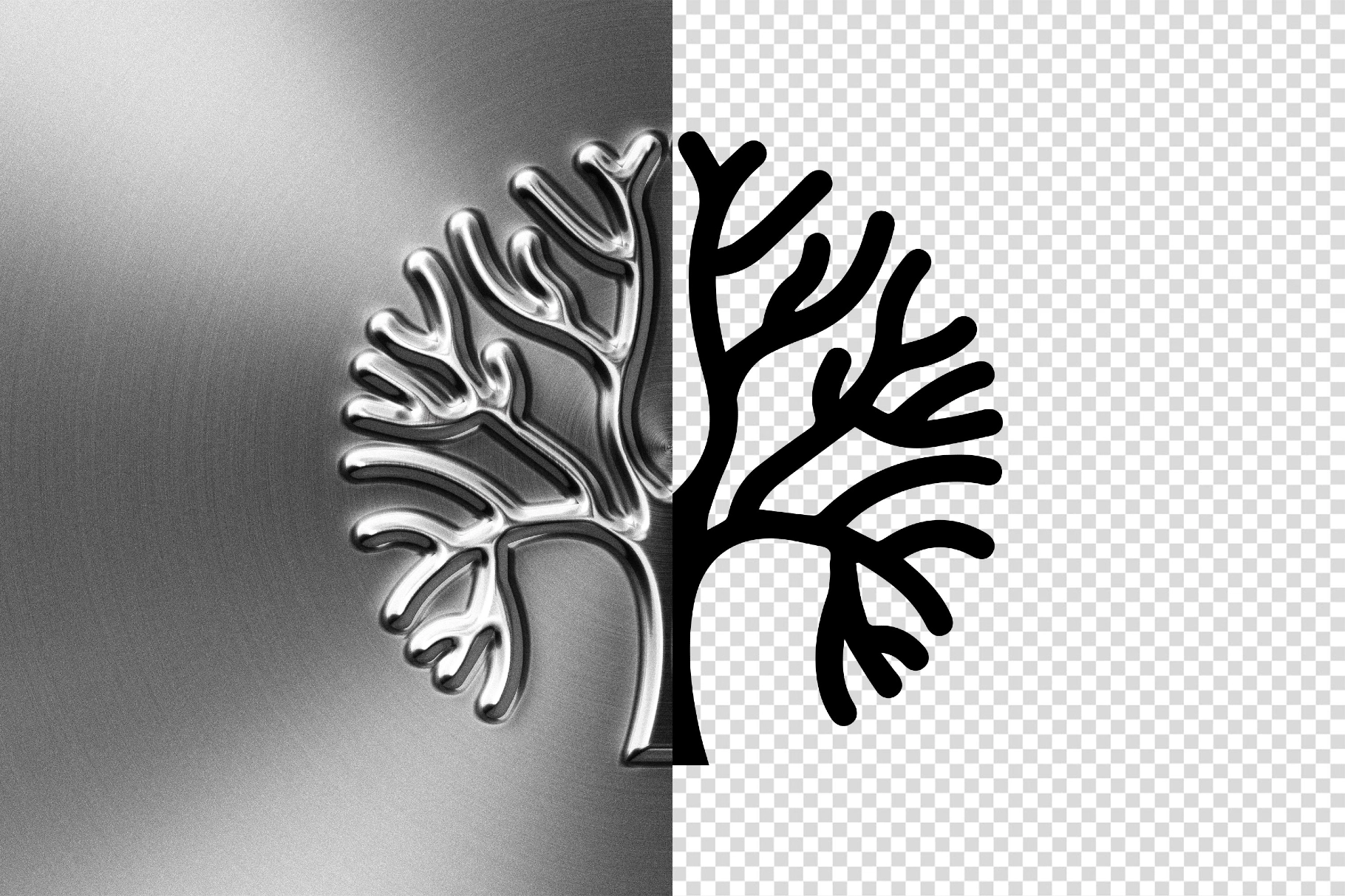 Hard Chrome Emboss Logo Effect