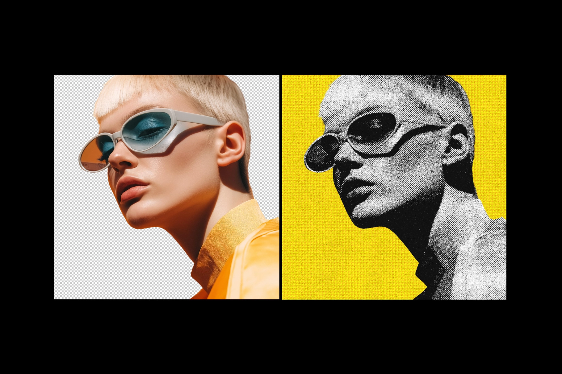 Grain Cutout Photo Effect