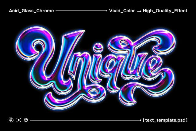 Acid Glass Chrome Text Effect