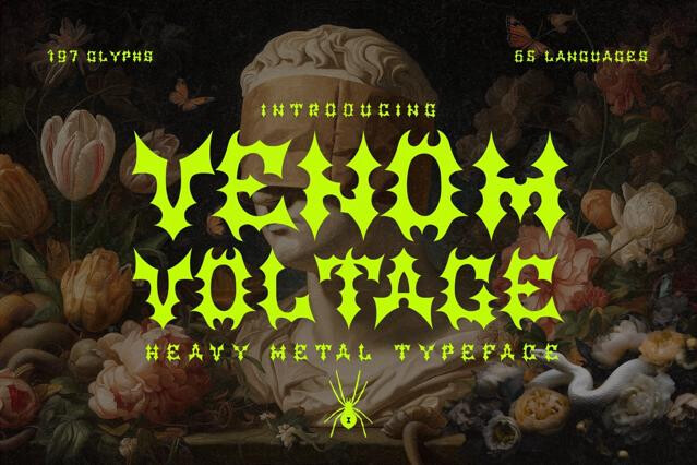 Venom Voltage - Heavy Metal Typeface