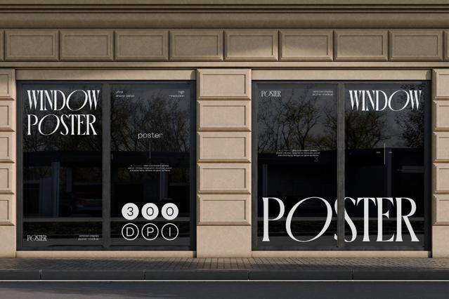 Storefront Window Poster Mockup