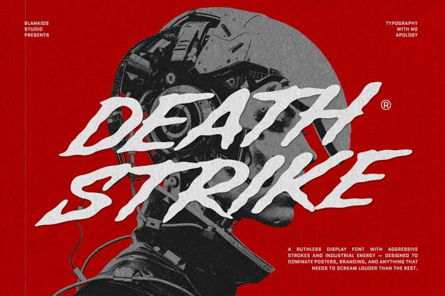 Death Strike – Aggressive Brush Display Font
