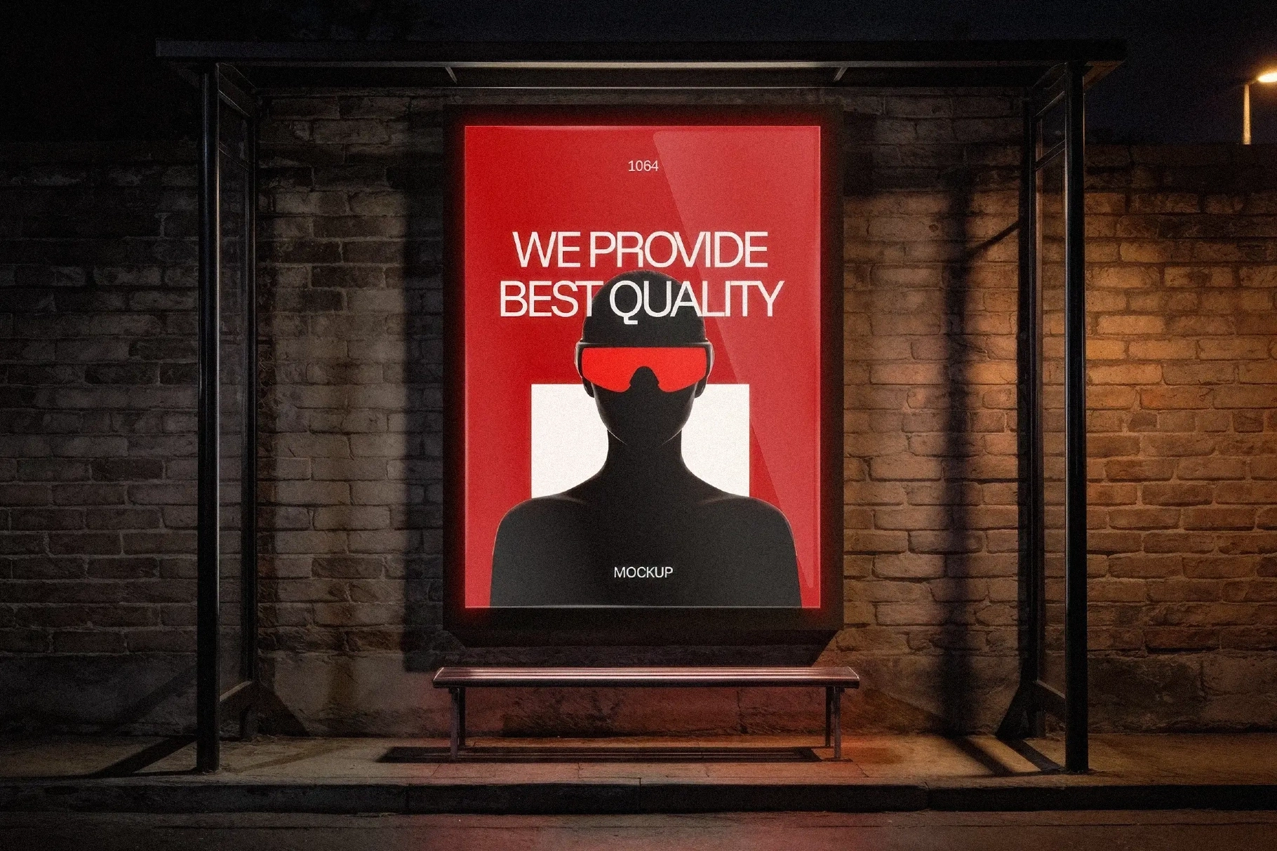 Bus Stop Advertising Billboard Mockup