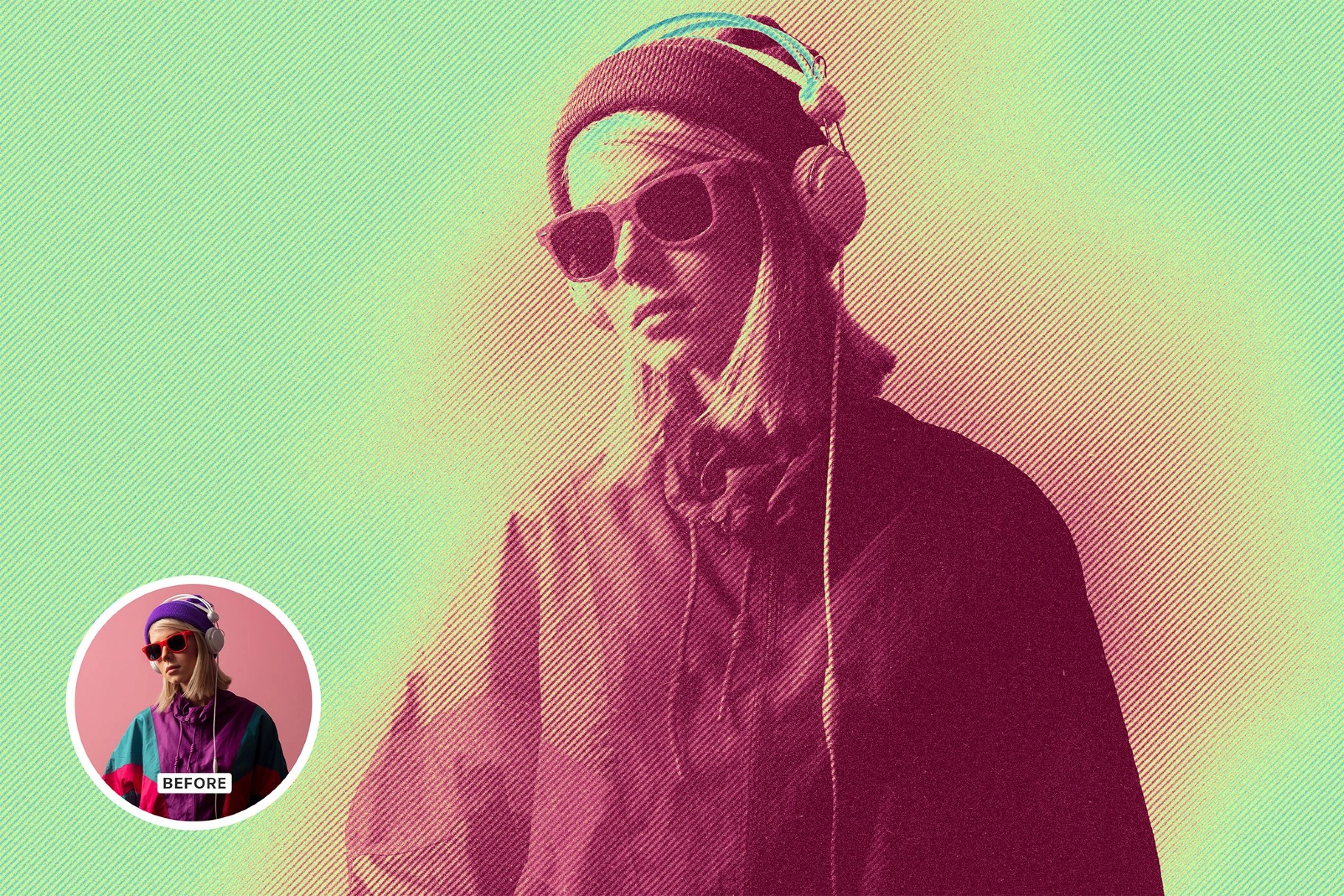 Striped Halftone Effect