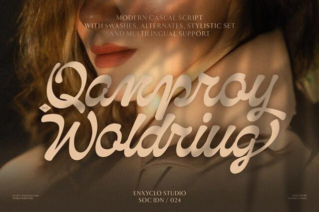 Qanproy Woldriug - Swash Script Font