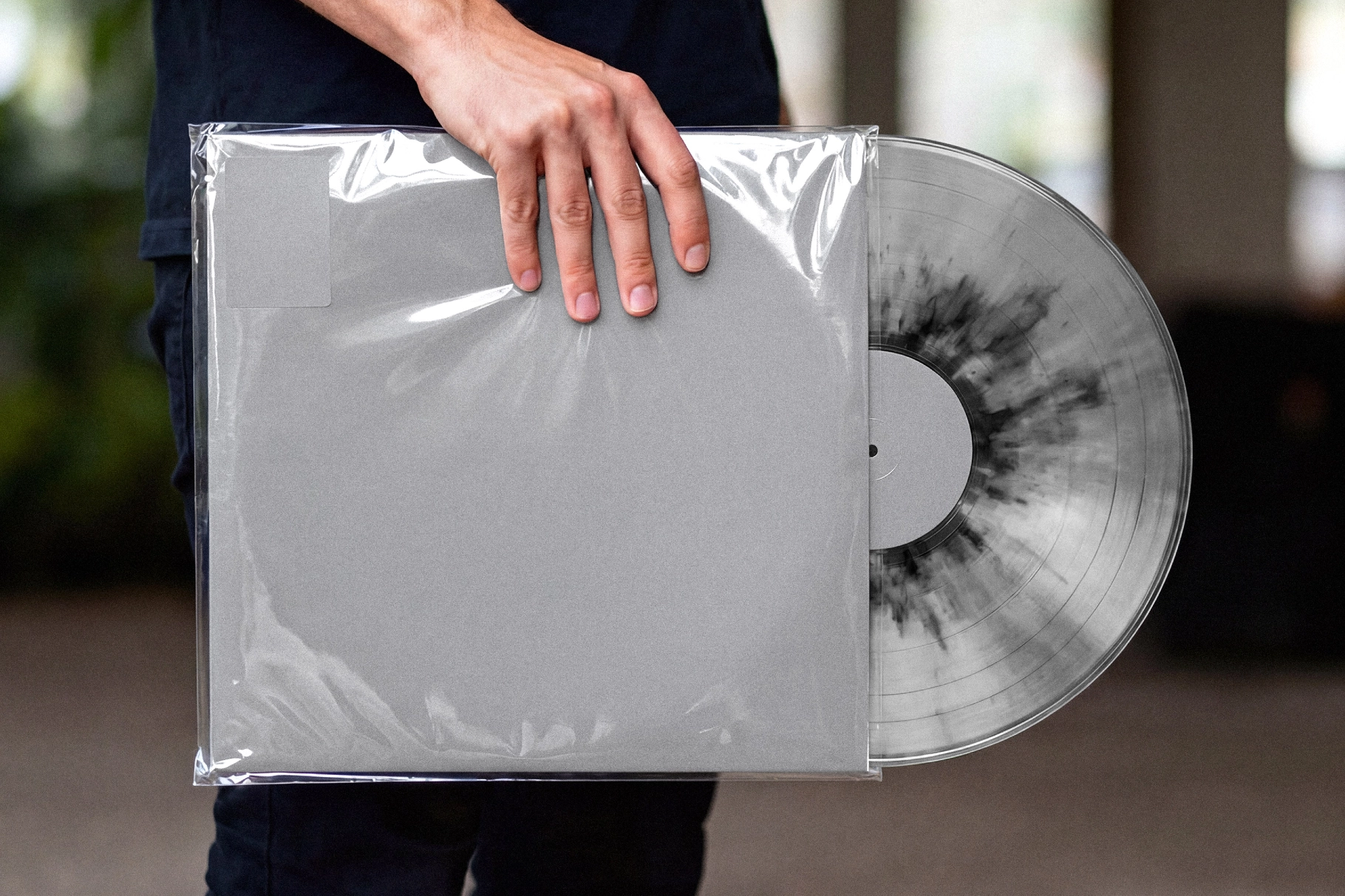 Vinyl Record Cover Mockup in Hand