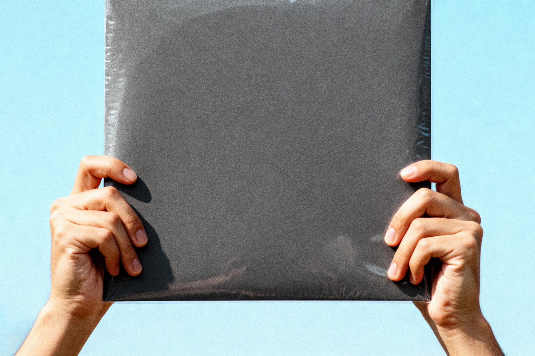 Vinyl Record Cover Mockup in Hands