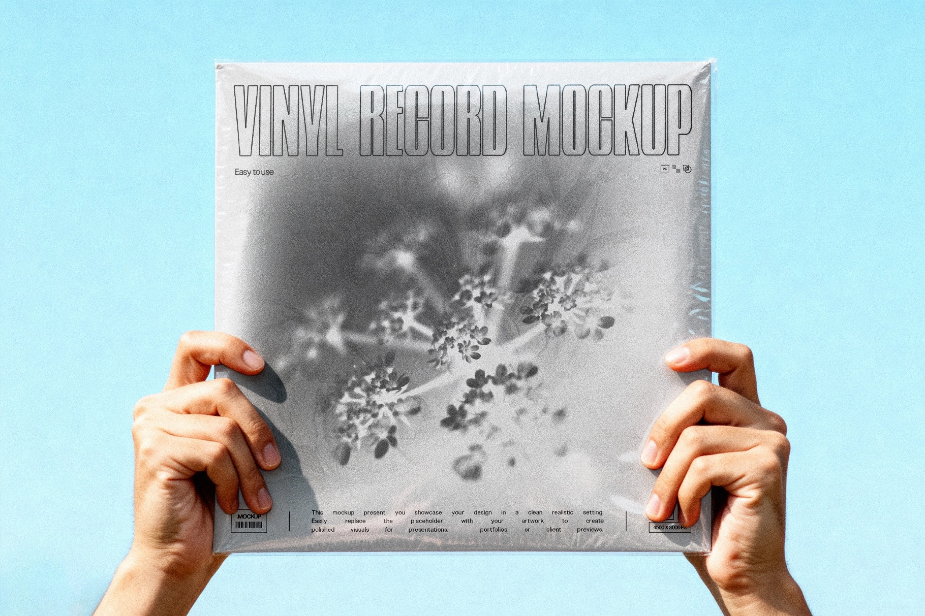 Vinyl Record Cover Mockup in Hands