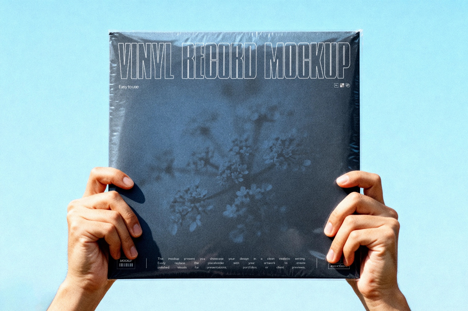 Vinyl Record Cover Mockup in Hands
