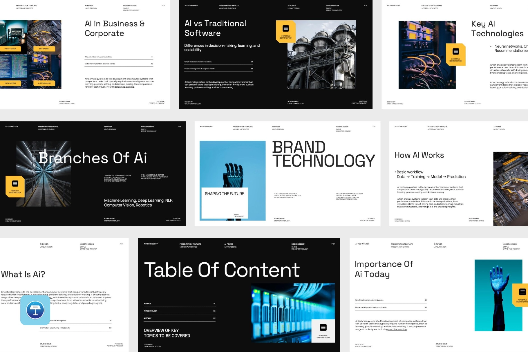 Keynote AI Technology Brand Template – Montena