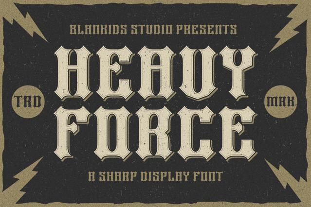 Heavy Force a Sharp Display Font