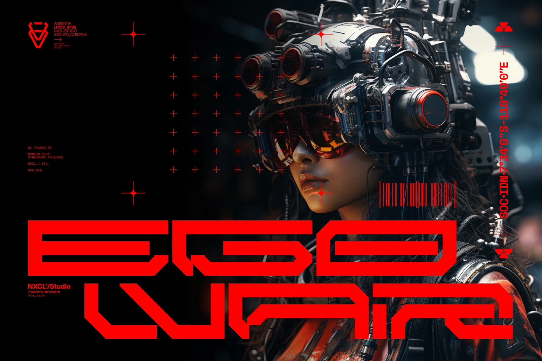 NCL Brayqose - Cyberpunk Futuristic Display Font