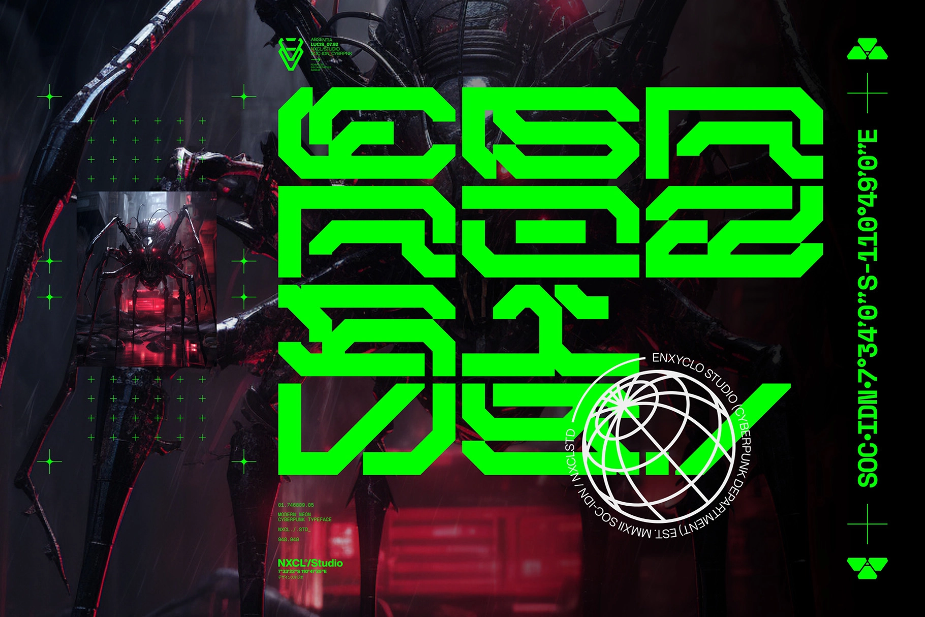 NCL Brayqose - Cyberpunk Futuristic Display Font