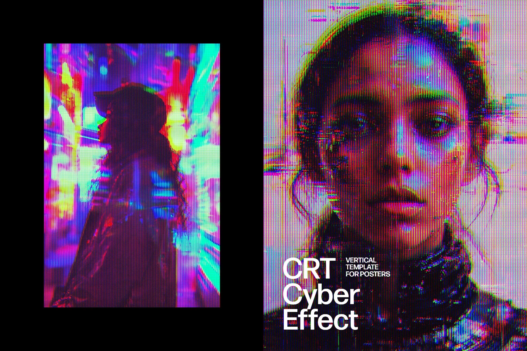 Cyber CRT Poster Photo Effect