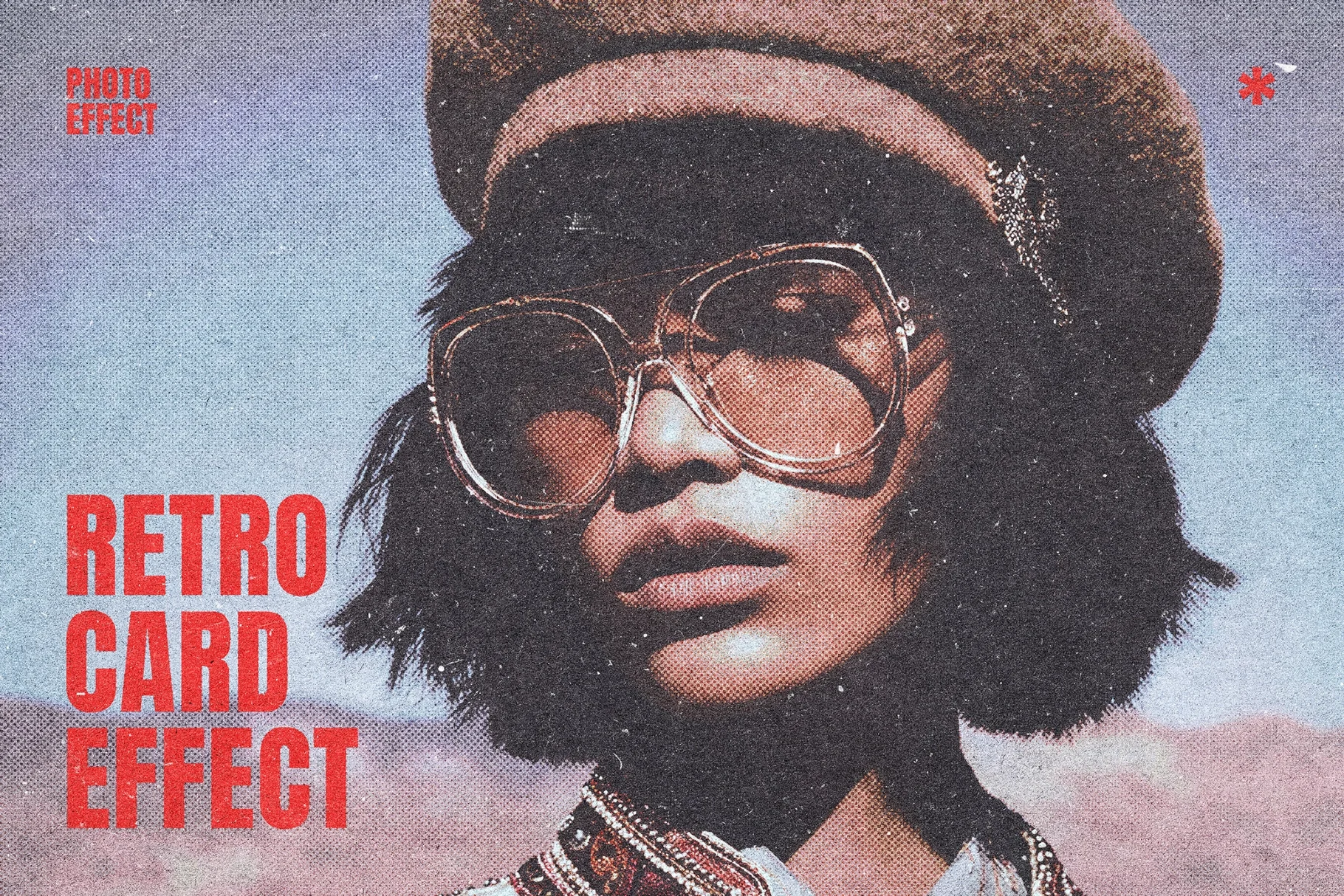 Retro Postcard Photo Effect