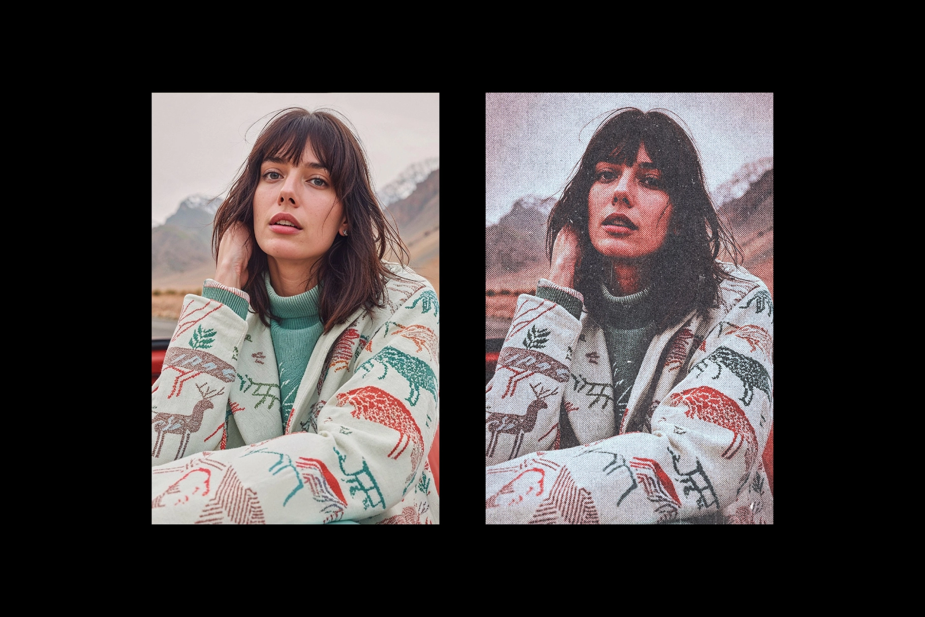 Retro Postcard Photo Effect