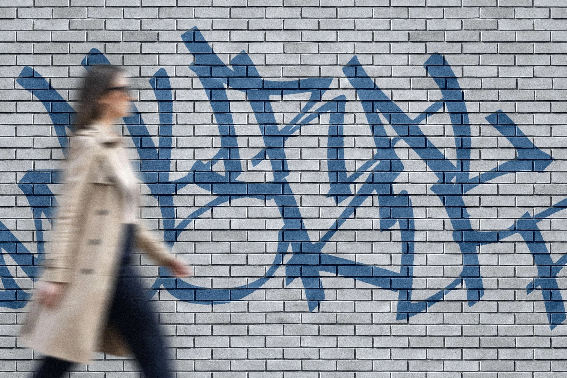 Urban Brick Wall Mural Mockup