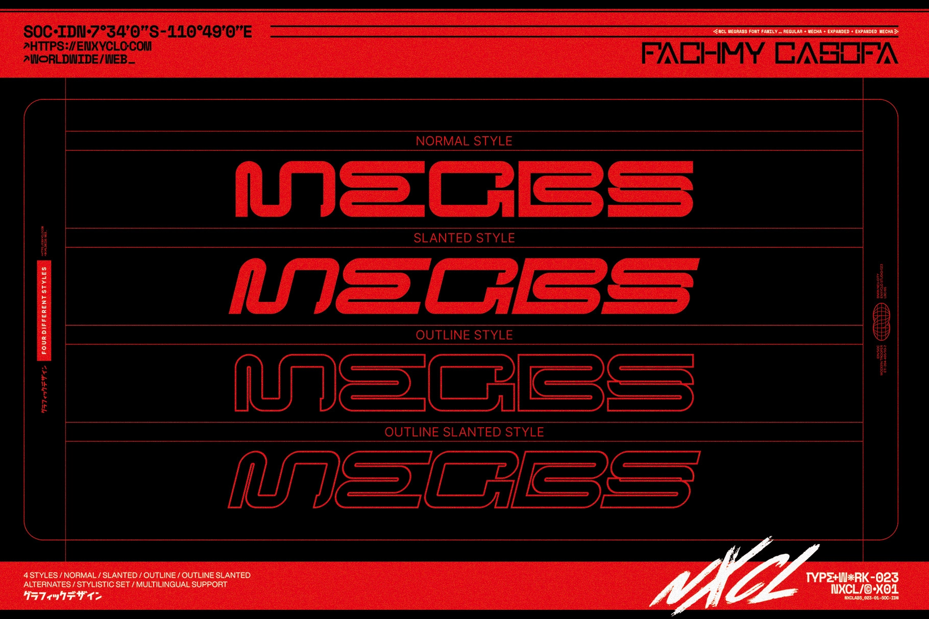 Megrabs - Futuristic Mecha Font Family
