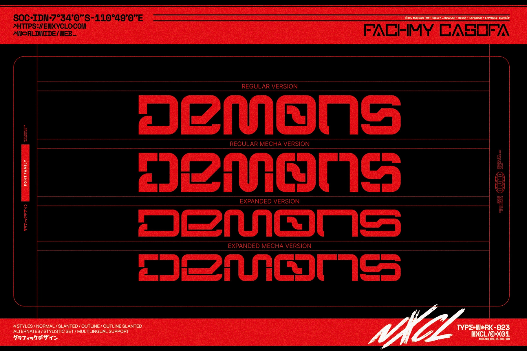 Megrabs - Futuristic Mecha Font Family